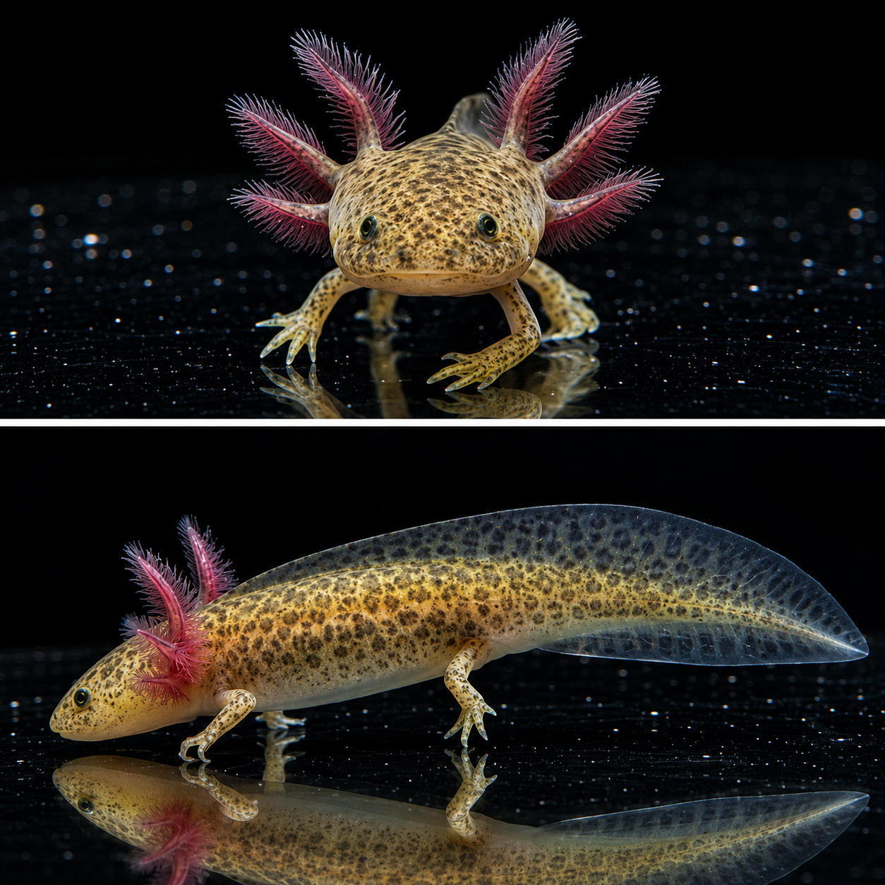 Melanoid Axolotl, GFP 2-4 inch