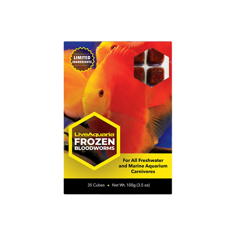 LiveAquaria® Frozen Bloodworms - 3.5 oz Cubes