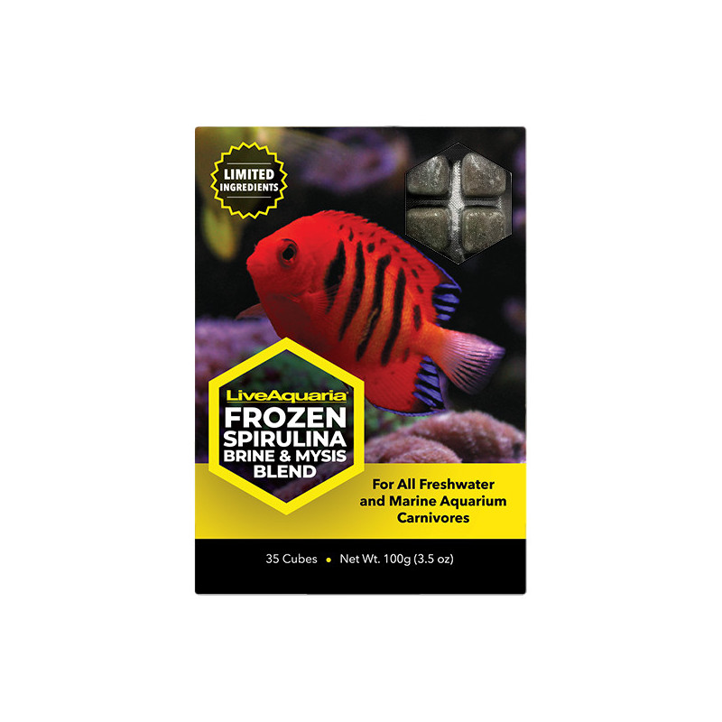 LiveAquaria® Frozen Spirulina Brine & Mysis Blend - 3.5 oz Cubes