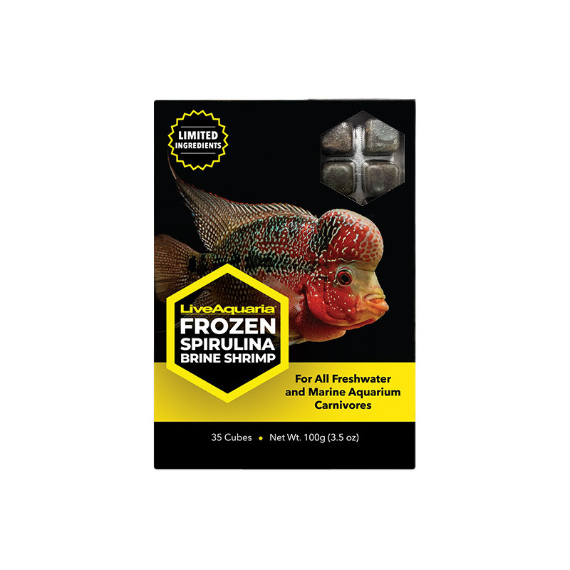 LiveAquaria® Frozen Spirulina Brine Shrimp - 3.5 oz Cubes
