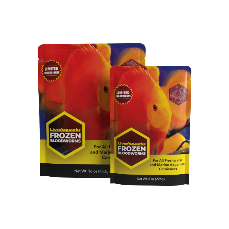 LiveAquaria® Frozen Bloodworms – 8 oz flatpacks