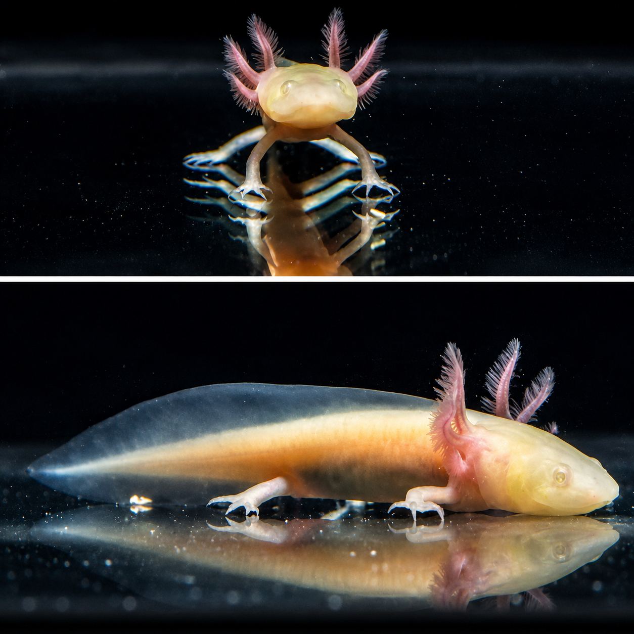 Albino Axolotl, GFP 2-4 inch