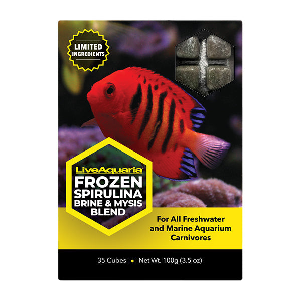 Frozen Spirulina Brine & Mysis Blend - 3.5 oz Cubes - 10 Pack